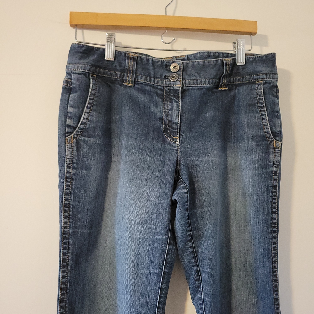 Ann Taylor Classic Blue Wide Leg Jeans - Picture 3 of 9